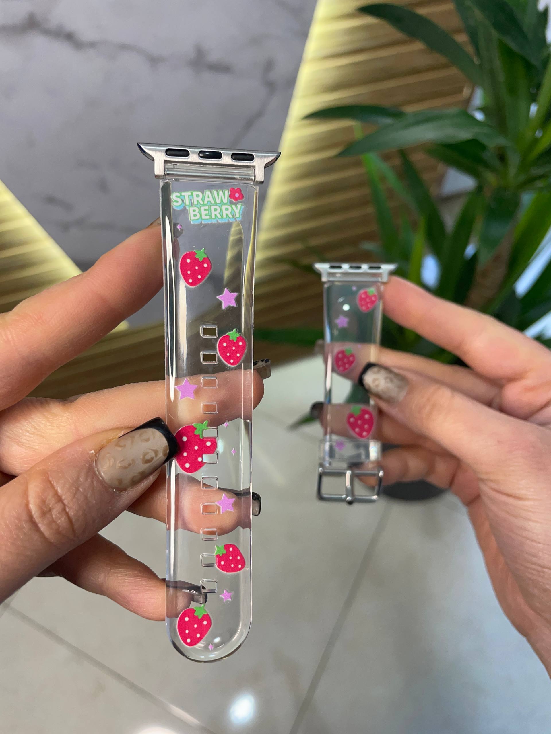 بند اپل واچ شفاف Band1010 Straw Berry